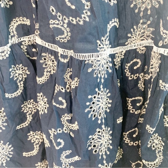 Simplee Allover Print Ruffle Hem Cami Dress Blue White XL - Picture 12 of 13